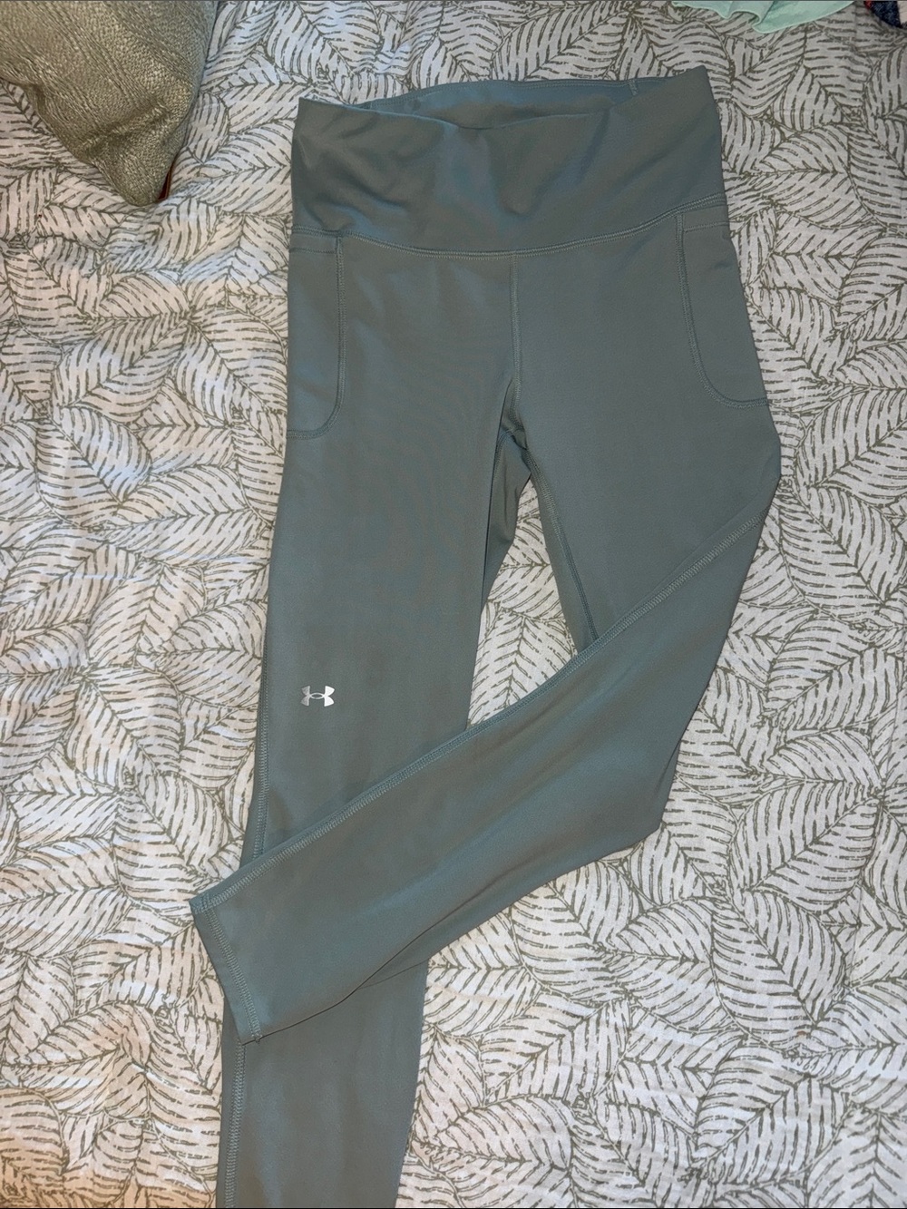 Under Armour Teal Gray High Waist Pocket Leggings